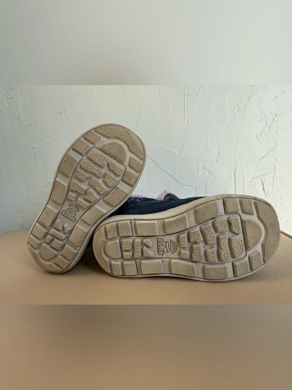 Kamik Navy and Pink Star-Pattern Waterproof Kids Winter Boots